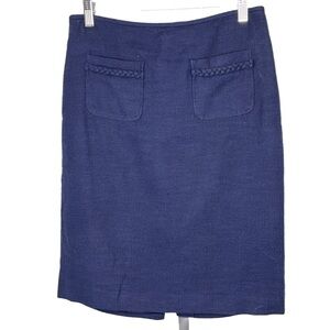 Talbots Lined Linen Blend Navy Skirt, size 4